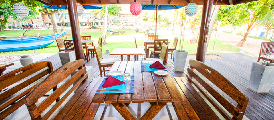 Fisherman's Wharf, an open air seafood restaurant at The Palms Hotel, Beruwala